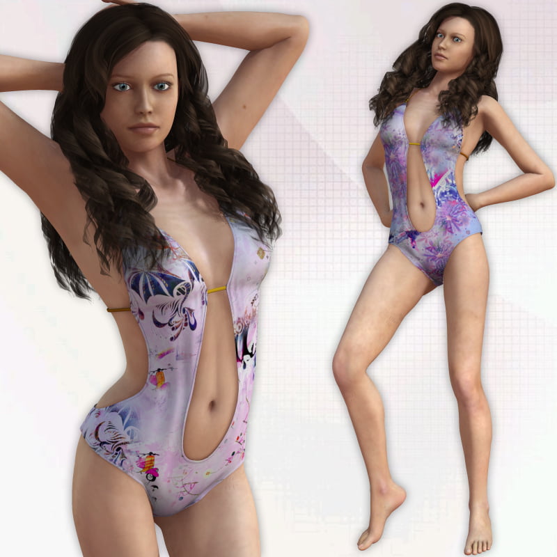 Messy Art Swimsuit for V4(Poser)
