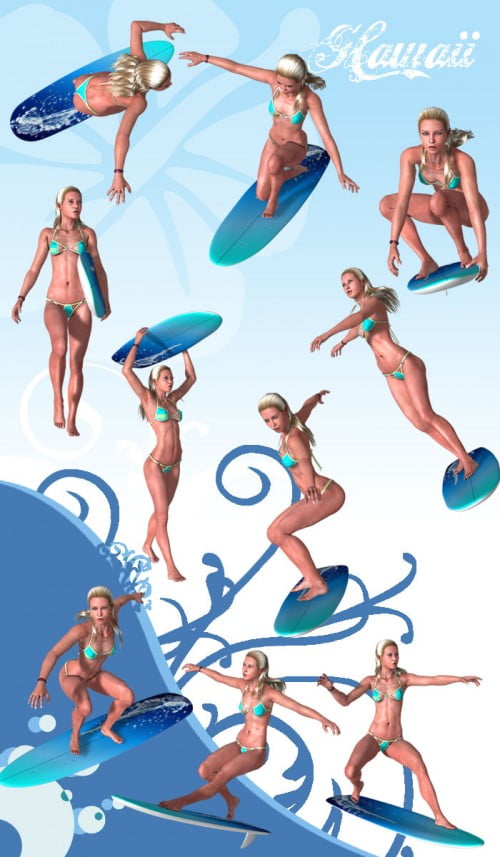 Hawaii surfer poses for V4