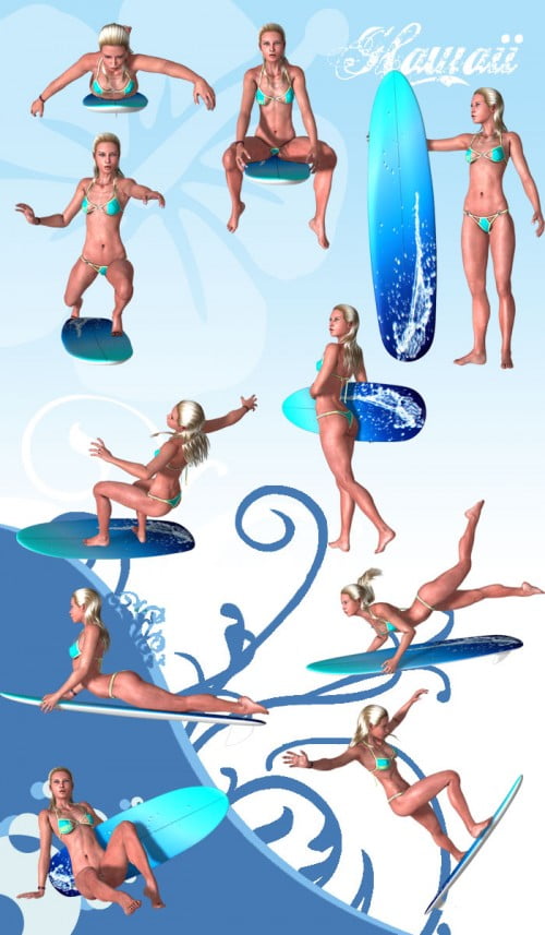 Hawaii surfer poses for V4