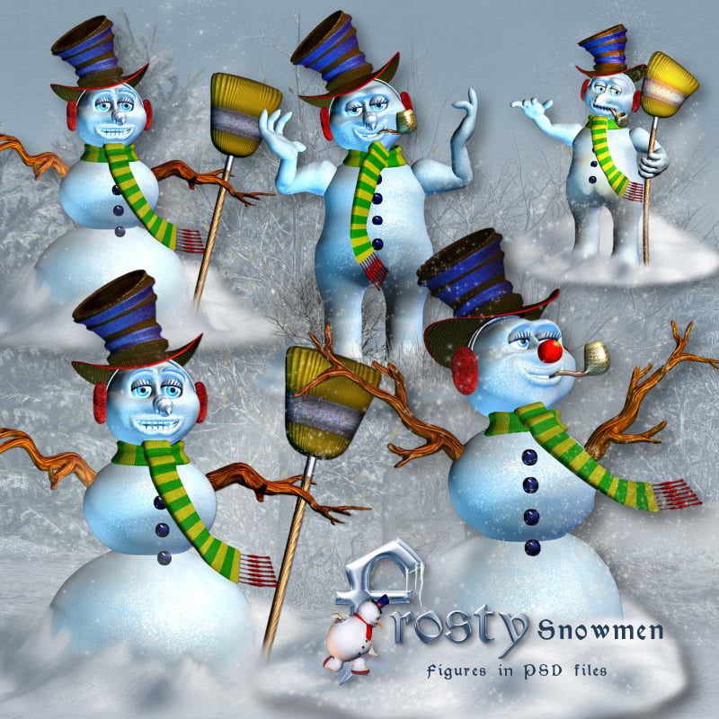 “Frosty Snowmen” Figures in PSD files