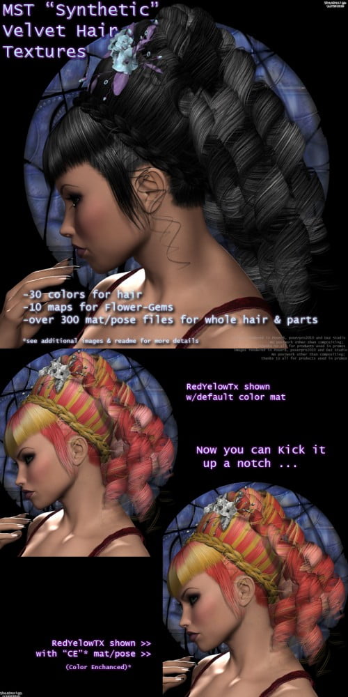 MST "Synthetic" Velvet Hair Textures