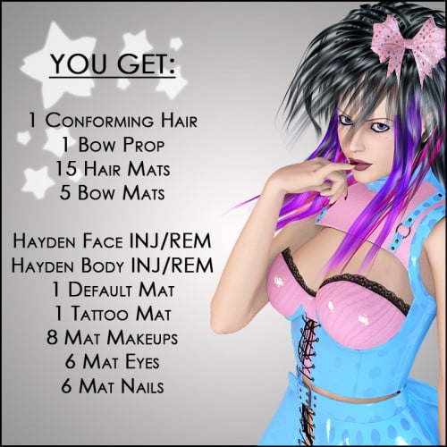 Hayden Bundle: Hair and Character for V4