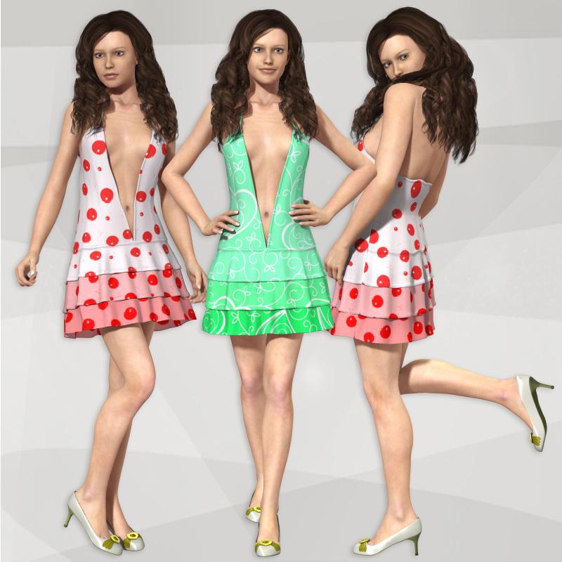 Silver Fox Dress for V4(Poser)