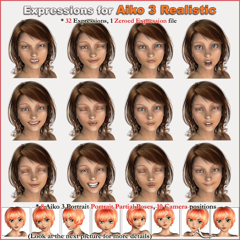 Expressions for Aiko 3 Realistic ⋆ 3d-stuff Community