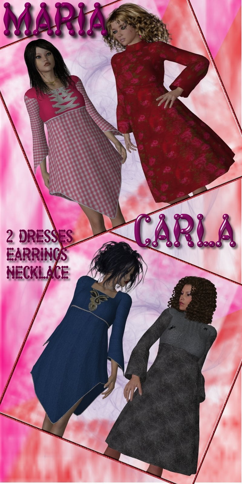 Maria Dress and Carla Dress for V4-S4-Elite-A4-G4-Alice