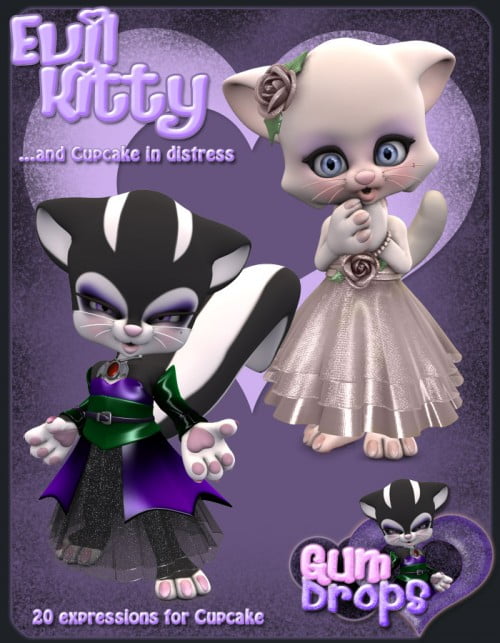 Gumdrops: Evil Kitty & Cupcake in distress