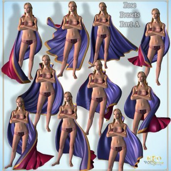 "Let it FLOW!" 20 poses for V3's Hooded-Cloak