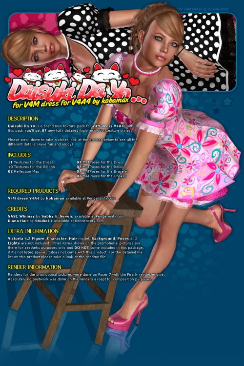 Daisuki Da You For V4m Dress ⋆ Freebies Daz 3d