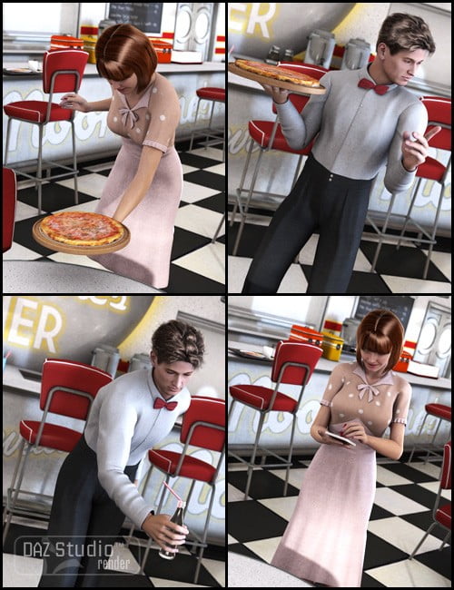 Moonshines Diner Interior Poses