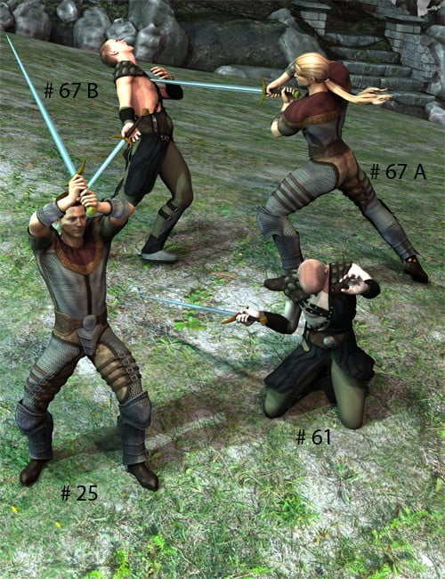 Long Sword Poses for Michael 5 - Now With Deathblows