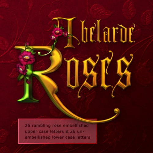 Jaguarwoman’s “Abelard Roses” Decorative Alphabet