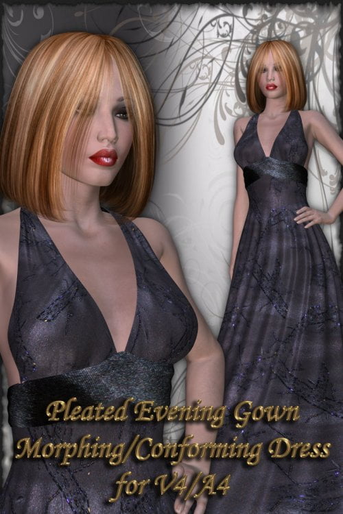 Pleated Evening Gown V4 Pleated Evening Gown V4