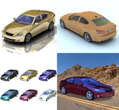 Luxury Sedan Car 2 (for Poser and Vue)