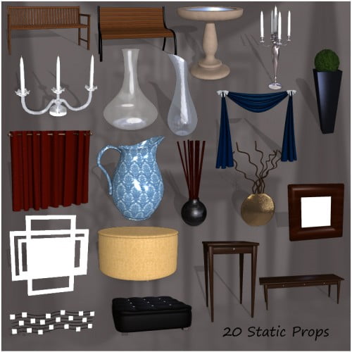Knick Knacks 2 - Decorative Props for Poser