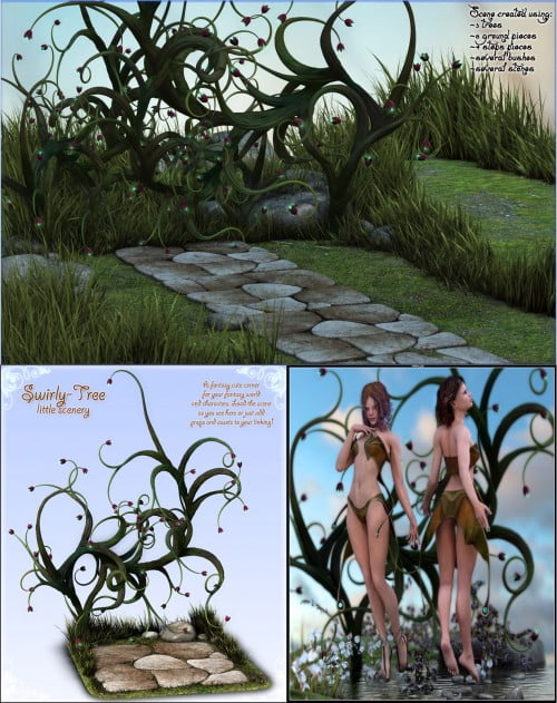 Swirly Tree little scenery