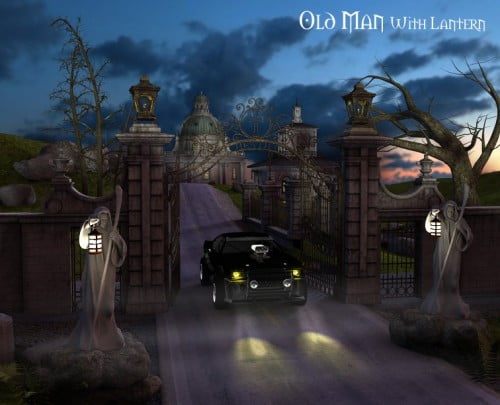 Old Man With Lantern Statue