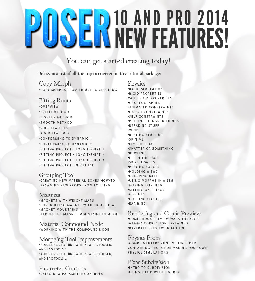 Poser 10 and Poser Pro 2014 New Features