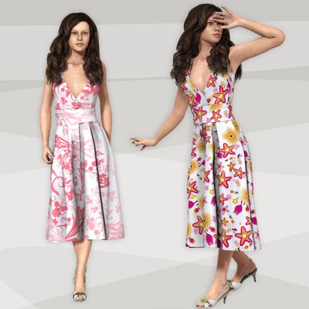 Water Wave Dress for V4(Poser)