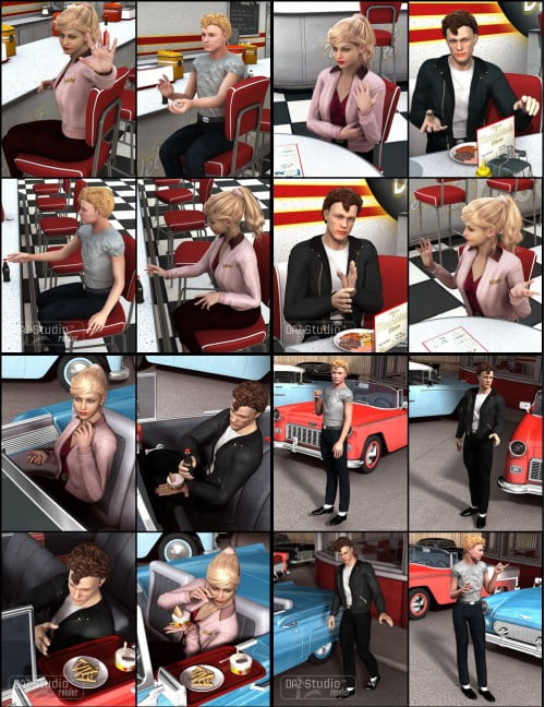 Genesis Poses for Moonshine's Diner Int Ext