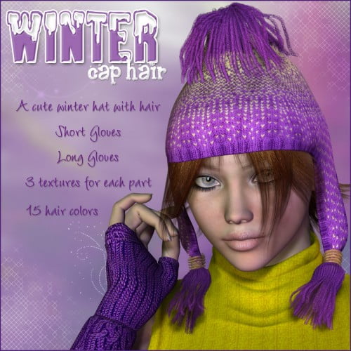 Winter Cap Hair and Gloves