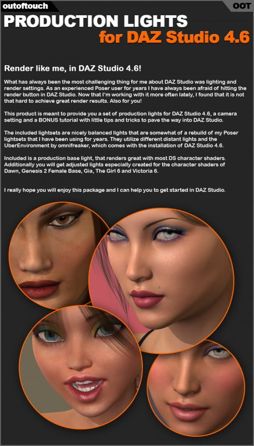 OOT Production Lights for DAZ Studio 4.6 (+Tutorial) OOT Production Lights for DAZ Studio 4.6 (+Tutorial)