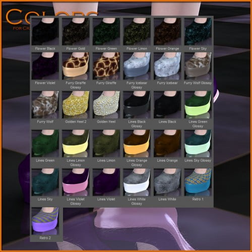 Colors for Crazy Shoes - Without Heels