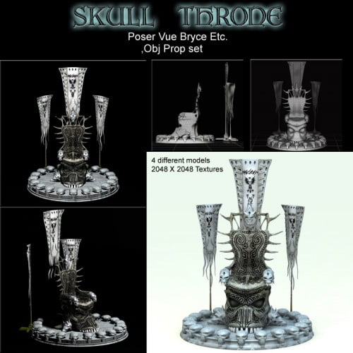 Skull Throne .OBJ Pack