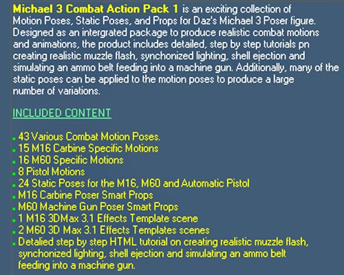 Michael 3 Combat Action Pack 1