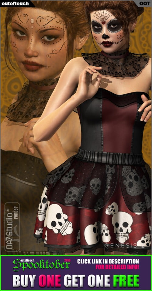 DIA DE LOS MUERTOS for Genesis 2 Female(s) - V6/G6/Gia