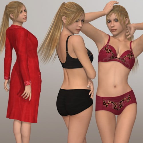 Quiet Moment:Robe+Top+Panty