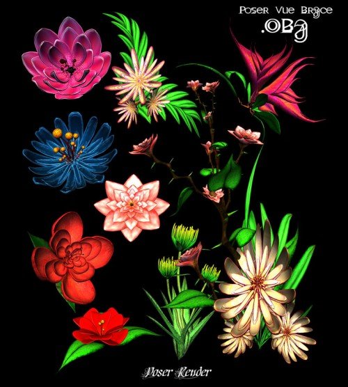 Lotus Blossoms .Obj Pack