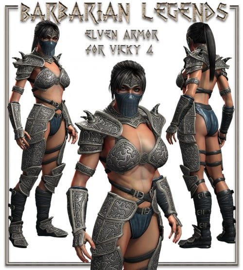 Elven Armor For V4 Freebies Daz 3D   Elven Armor V4 