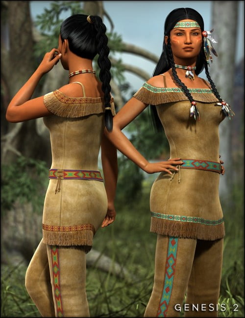 Wachiwi - Native American Character, Outfit, Hair and Poses Bundle