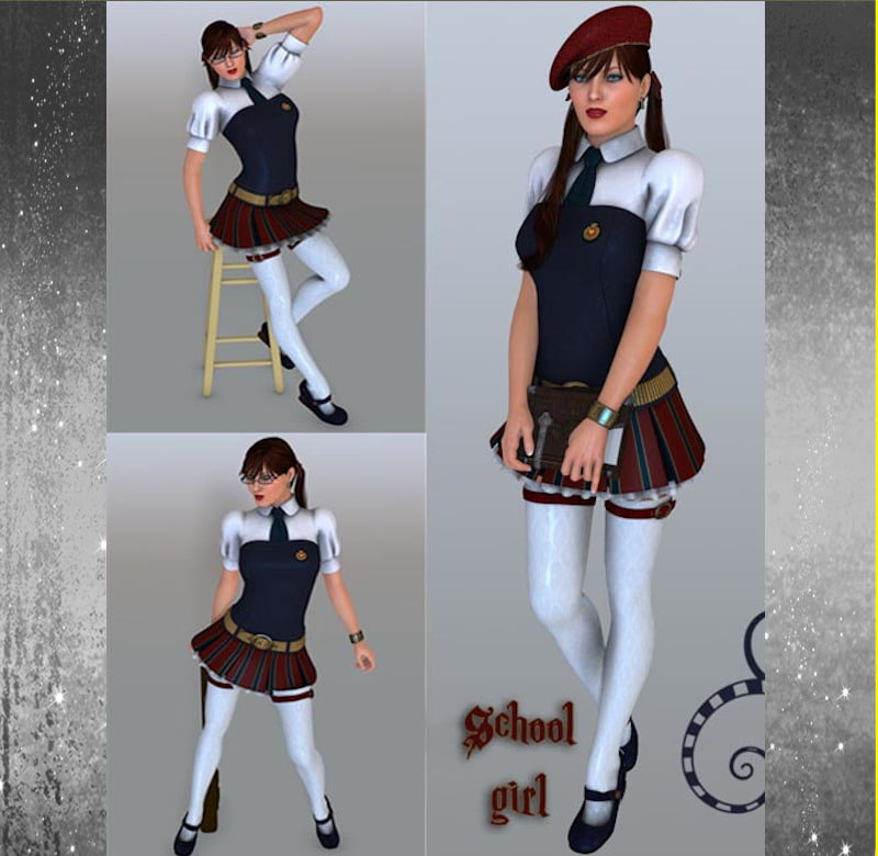 School Girl poses