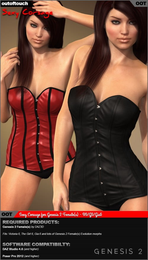 Sexy Corsage for Genesis 2 Female(s)