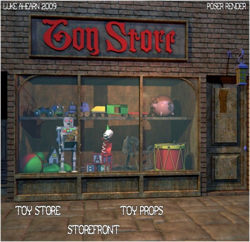 Toy Store Window with Toys