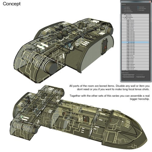 HeroShip Engine Room by 3-D-C