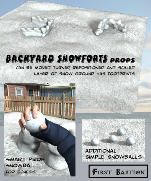 Snowball Fight Poses and Props for Genesis
