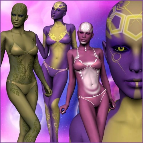 Azha - alien skin textures for V4