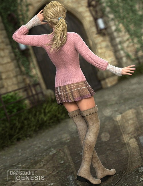 Puffy Sleeves with Thigh Boots Outfit