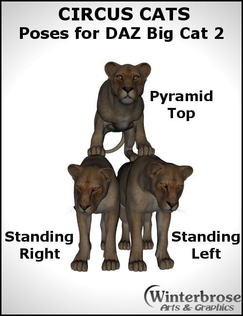 CIRCUS CATS Poses for DAZ Big Cat 2