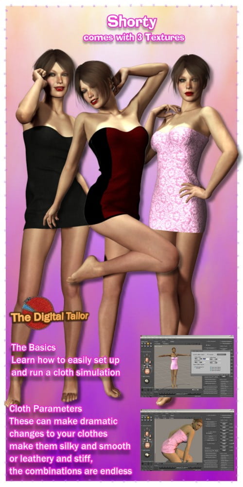 Shorty and Splits Dynamic Dresses-The Digital Tailor Cloth Room Users Tutorials