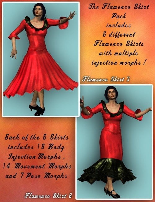 Spanish Rose -- V3 Flamenco Skirt Pack