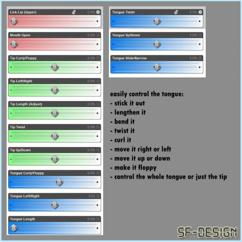 SFD's Tongue Pose Control Add-On for Genesis 2