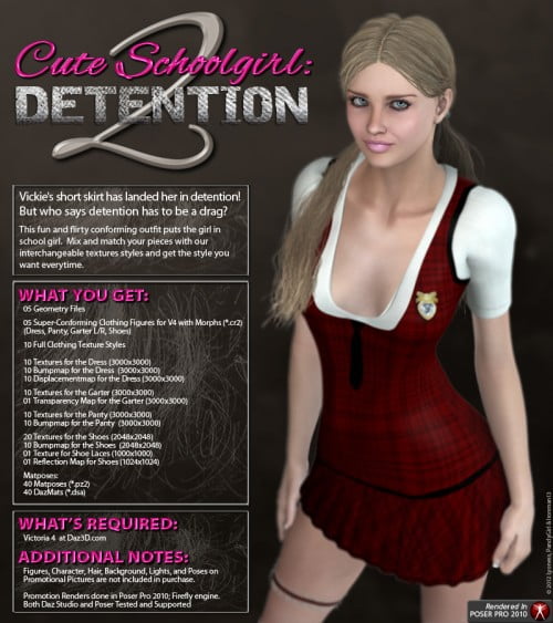 Cute Schoolgirl 2 Detention Outfit for V4 Cute Schoolgirl 2 Detention Outfit for V4