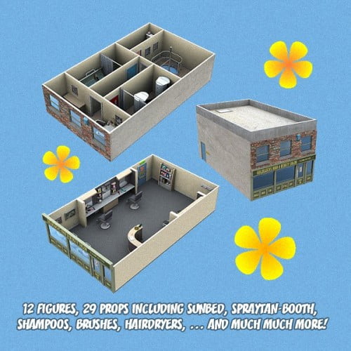 Hairdressing Salon, Beauty Parlour & Nail Bar (for Poser)