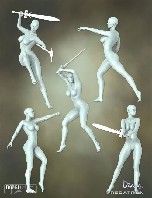 Heroine Fantasy Poses & Weapons for Genesis 2 Female