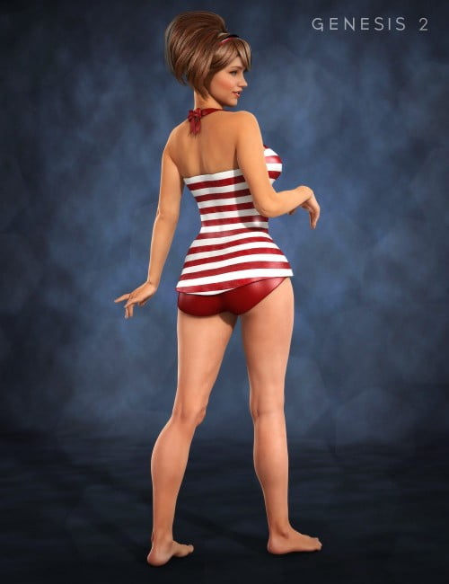 Retro Swimsuit for Genesis 2 Female(s)