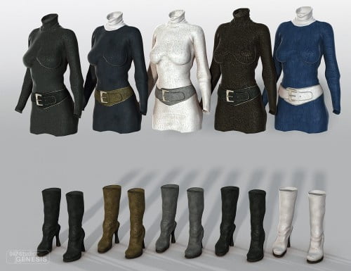 Turtleneck Sweater Dress Textures