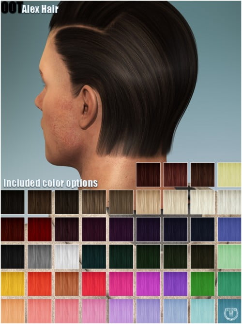 Alex Hair for Genesis 2 Female(s) & Male(s)